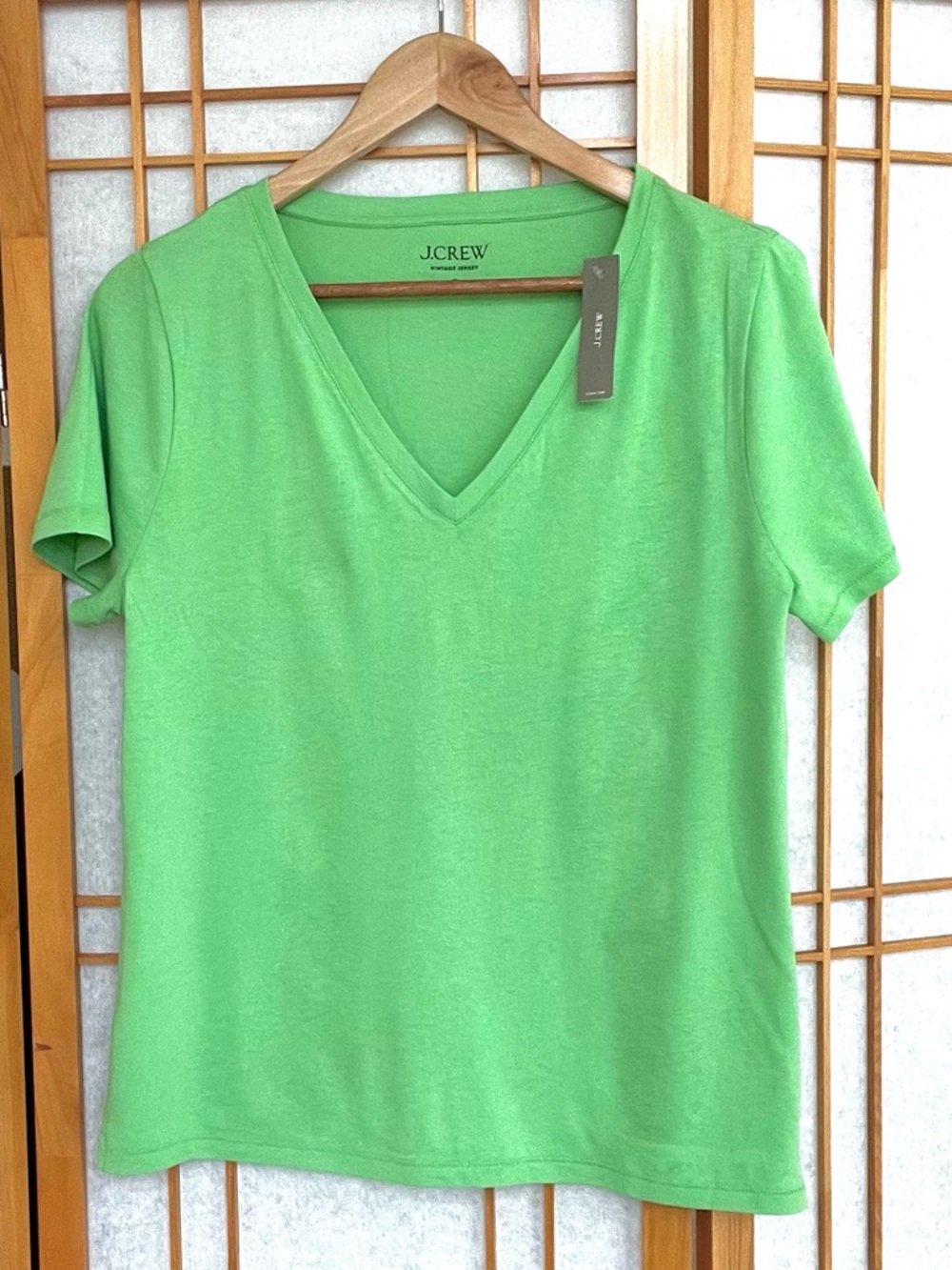 JCREW J.Crew “LIME JUICE” Vintage Jersey Classic Fit V-neck T-shirt Tee Top